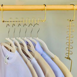 Hangers & Racks 6pcs Stainless Iron Closet Hook Cloth Hanger Wardrobe Organiser Space Saver Wonder Magic Clothes Clothing Organi