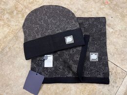 Designer Pashmina Women mens knitted Scarf Hat Set Winter Warm Hats and scarves Beanie for skull hat Scarves Sets