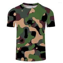 Men's T Shirts 3D Fashion Printing Camouflage Mesh Cloth Cotton Short Sleeve T-shirt Perspiration Motion Wear