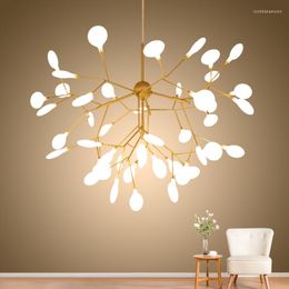 Chandeliers Modern Firefly LED Chandelier Lights For Room Living Bedroom Home Deco Lamp Gold Black Indoor Hang Lighting Fixture