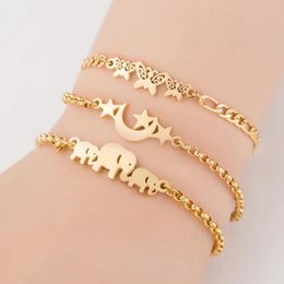 Gold Stainless Steel Animal Bracelets for Women Everyday Jewellery Butterfly Charm Bracelet Femme Wedding Gift