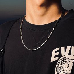 Chains Stainless Steel Men's Necklace 3MM Thick Diamond Handmade Bamboo Chain Wholesale Melon Seed Hip Hop Jewellery