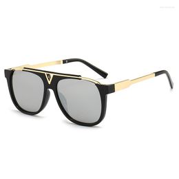 Classic for Police Mirror Sun Frame Men Fashion Designer Womens Women Sunglasses Glasses Sunglasses Letter V Large Frame Cutout Women Men Design Fashion Vintage