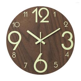 Wall Clocks Creative Battery Powered Exquisite Workmanship 12 Inch Non Ticking Clock With Night Light For Home Quartz