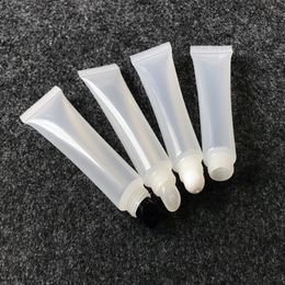 500pcs/lot Empty Lipstick Tube bottle Lip Balm Soft Hose Makeup Squeeze Sub-bottling Clear Plastic Lip Gloss Container 10ml 15ml 20ml