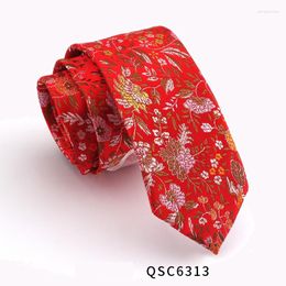 Bow Ties High Quality 2022 Designers Brands Fashion Business Casual 7cm Slim For Men Necktie Lucky Red Wedding With Gift Box