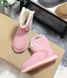 casual shoes girl Winter Snow designer booties booties leather Black Grey Brown Pink Fashion Classic Over the knee luxury boots furry hairy Boots