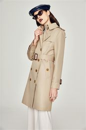 Womens Outerwear Coats Waterproof Cotton Long Classic Double-breasted The Kensington Heritage Trench Coat