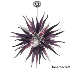 Lámparas colgantes de cristal contemporáneas Camas de color púrpura oscuro Luz de lámpara de vidrio Murano