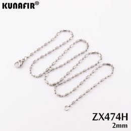 KUNAFIR Welding 2.0mm Stainless steel Bamboo joint chains Ball Necklace Fashion Jewellery ZX474H