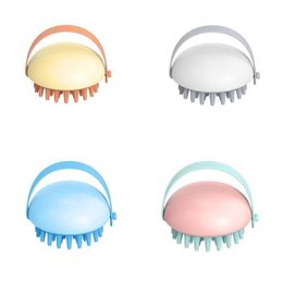 Soft Silicone Shampoo Brush Head Body Scalp Care Bath Spa Massager Exfoliator Scrubber Hair Washing Comb Shower Brushes RRC95