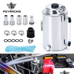 Fuel Tank Pqy - 2L 2 Litre Aluminium Polished Round Oil Catch Can Tank With Breather Philtre Pqy-Tk01 Drop Delivery 2022 Mobiles Motorc Dhqip