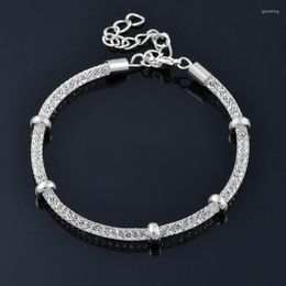 Bangle KIOOZOL Charm Crystal Inside Mesh Bracelets For Women Girls Rose Gold Silver Colour 2022 Fashion Jewellery 026 KO1