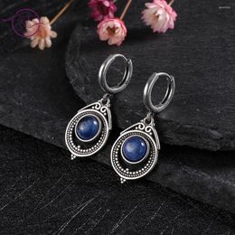 Dangle Earrings Elegant Natural Kyanite Variety Of Gems Silver Hoop For Women Party Engagement Birthday Gift Fine Labradorite Jewellery