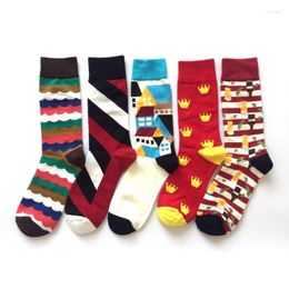 Men's Socks Funny Tube Men Crew Of Happy Sock Casual Harajuku Dress Business Designer Skate Long Fashion Funky Gift Street Sox