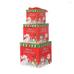 Gift Wrap 3Pcs Decorative Box Snowman Patterns Christmas Ornament