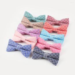Bow Ties 2022 Plaid Tie For Men's Fashion Casual Cotton Adult Bow-Tie Party Neckwear Wedding Suits Custom Logo
