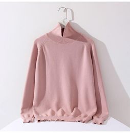 Women's Sweaters Turtleneck 2022 Autumn Winter Jumper Knitted Pink Top Black Cashmere Sweater Women Pullovers
