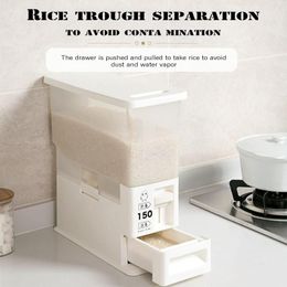 Storage Boxes Clear Plastic Bags For Small Rice Container 11 Lbs Cereal Dispenser With Measuring Box Airtight Dry Food