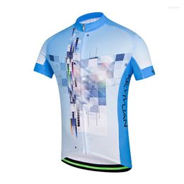 Racing Jackets KEYIYUAN Men Short Sleeve Cycling Jersey Tops Summer Bike Clothing MTB Breathable Bicycle Sport Wear Ropa Ciclista Hombre