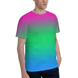 Men's T Shirts Promo Baseball Gradient Polysexual Flag T-shirt Novelty Shirt Print Humour Graphic R333 Tops Tees European Size