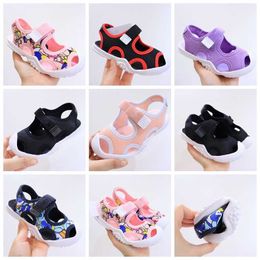 Basketball Shoes Sandals Luxury Big Infant Designer Toddler Slippers Baotou Girl Boys Pink White Purple Print Rubber Cotton Fabrc Running Out