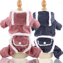 Dog Apparel 4 Colors Clothes Winter Warm Jumpsuit Coat XS/S/M/L/XL/XXL Thick Fleece Romper Jumpsuits Hoody For Small Dogs Chihuahua