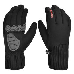 Cycling Gloves Boodun Men Women Full Finger Guantes Motociclista Touch Thickened Warm Winter Waterproof MTB Bicyc Bike L221024