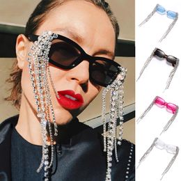 2022 Square Small Frame Sunglasses With Hand Work Strass For Women Jelly Colour Eyewear