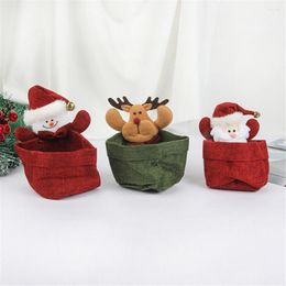 Christmas Decorations Merry Candy Wicker Basket Home Decor Elk Snowman Santa Claus Sacks Fruit Food Rack Navidad Xmas Gift