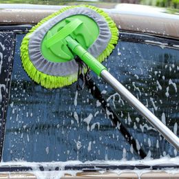 Car Sponge Chenille Long Handle Retractable Cleaning Broom Mop Microfiber Wash Brush Tools Automobile Supplies