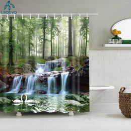 Shower Curtains Classical Wooden Door Subway Platform Curtain Waterproof Polyester Bathroom With Hooks