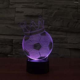 Night Lights Lamp Football Crown Light LED Touch Colourful USB Plug Charge 3D Children'S Match Prize Boy Gift