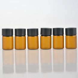 1000pcs/lot 2ML High Grade Amber bottle Mini Glass Bottle 2CC Sample Vial Small Essential Oil Bottles lin3609