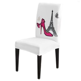 Chair Covers Red High Heels Eiffel Tower Butterfly White Cover Dining Spandex Stretch Seat Home Office Decor Desk Case Set