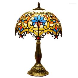 Table Lamps 12 Inch European Creative Tiffany Stained Glass Bedroom Restaurant Bar El Decorative Bedside Lamp Glazed