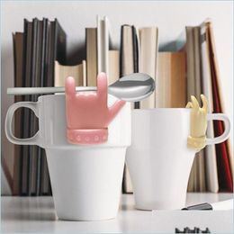 Coffee Tea Tools Tea Tool Bag Shelf Cute Finger Shape Sile Cup Mug Spoon Holder Bags Clip Candy Colors Good Teas Infuser 55 O2 Dro Dhxk0