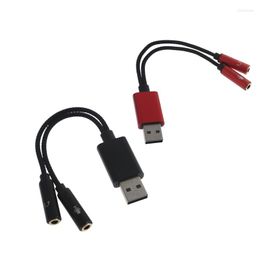 Sound Card USB-A To 3.5mm Jack With Separate Microphone Headset Connector Audio Adapter Mutual Convertors