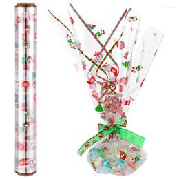 Gift Wrap 3M Christmas Transparent Cellophane Snowman Xmas Tree Candy Cookie Packing Bags Festival Party Favor Decoration