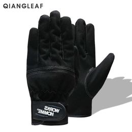 Cycling Gloves QIANGAF Outdoor Black Work Microfiber Handling Planting Gardening Safety Protective Hand Worker Mitten Whosa 3770 L221024