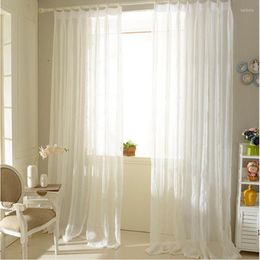 Curtain Modern Linen Striped Sheer For Living Room Bedroom White Voile Tulle Curtains Window Treatments Customized Drapes