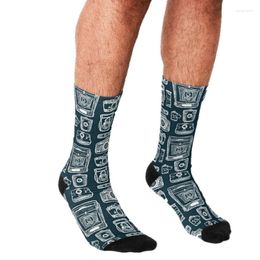 Men's Socks Funny Men's The History Of Camera Graphic Printed Hip Hop Men Happy Cute Boys Street Style Crazy For