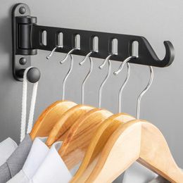 Hangers & Racks Black Metal Folding Clothes Free Perforated Drying Hanger For Home H