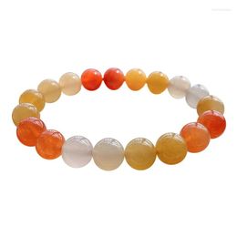 Strand Wholesale Colour Golden Silk Natural Stone Bracelet Round Beads Bracelets Lucky For Lovers Bangle Fashion Jewellery