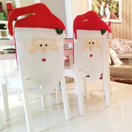 Chair Covers Non Woven Christmas Snowman Cover Santa Claus Supplies Table Holiday Decoration Gifts