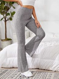 Women's Pants Capris Sweatpants 2021 Summer Knitted Sports Trousers High Waist Flare Ladies Bell Woman Clothing Female T221024