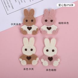 Notions Cute Wool Knitting Love Bear Embroidery Animal Patches Bag Jacket Jeans Cartoon Sew on Patches For Clothes Headdress Decor