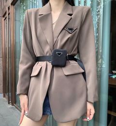 22FW Luxury women's suits coat Blazers waist bag designer jacket fashion classic inverted triangle lady slim temperament coat Colour black