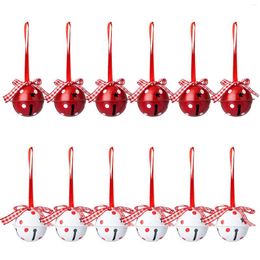 Party Supplies 12Pcs 50mm Christmas Jingle Bells Xmas Tree Pendants Ornaments Gift For Decorations Year Kids Toys 2colors