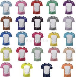 Wholesale Sublimation Bleached Shirts Heat Transfer Blank Bleach Shirt Bleached Polyester T-Shirts US girl boy Party Supplies LT119